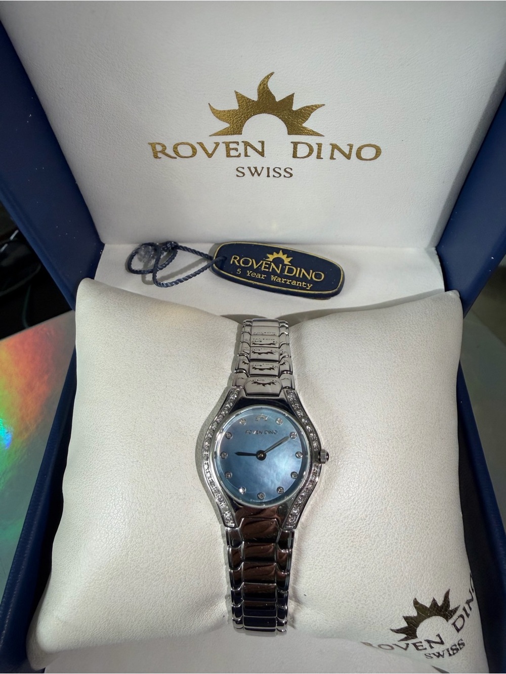 Women's Silver Watch with Blue Dial